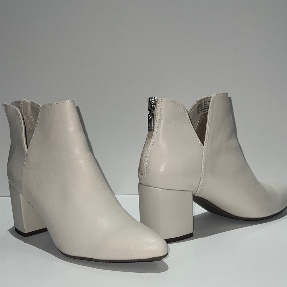 Elegant Cream Ankle Boots